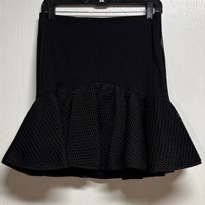 Zac Posen Black A-Line Mesh Skirt. NWT